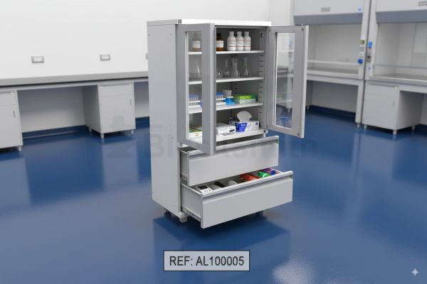 Este armario técnico es ideal para laboratorios de microbiología, universidades, clínicas y centros de investigación que requieren soluciones de almacenamiento duraderas y seguras.