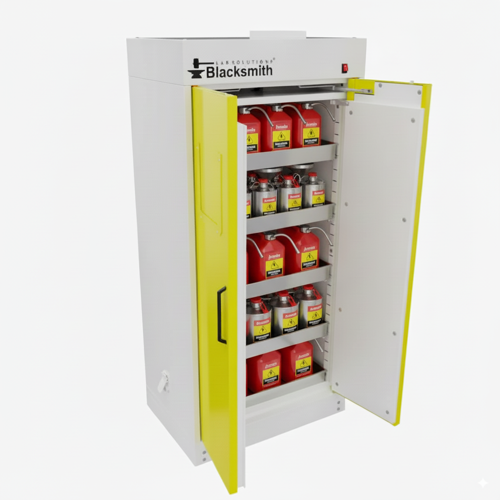 T90-ARMARIO BLACKSMITH® SERIE 6 - 340lt (90 GALONES)- 2 PUERTAS - ACERO GALVANIZADO - LIQUIDOS INFLAMABLES - 90X60X192 - Imagen 3